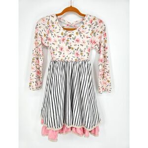 Cheeky Plum Girl's Long Sleeve Floral Tiered Dress Size 12Y